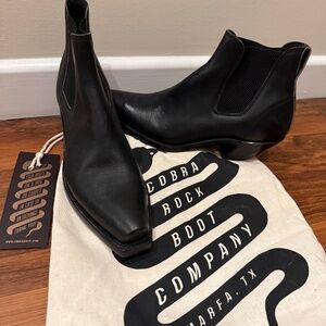 Cobra Rock Hand Crafted Black Leather Pronghorn Boots.  W 9.5